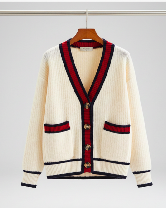 Contrast Color Chic Button Cardigan