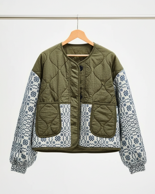 Bohemian Bloom Quilted Statement Jacket – Vibrant Floral Patchwork Design