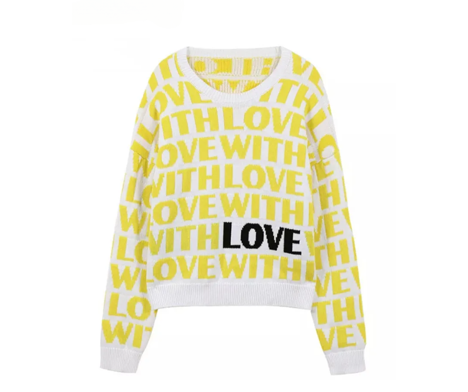 Yellow Love Letter Sweater